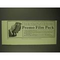 1909 Eastman Kodak Premo Film Pack Ad