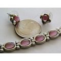 7 1/2'' SILVERTONE LILAC STONE BRACELET & EARRI...