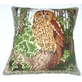Tawny Owl in the woods cushion pillow