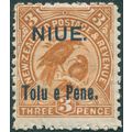 Niue 1903 3d yellow-brown SG13 unused