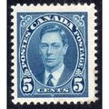 Canada Sg361 1937 5c BLUE M/MINT (G46)
