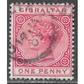 GIBRALTAR 1898 QV SG40 CARMINE 1d ONE PENNY USED