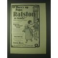 1900 Purina Mills Ralston Breakfast Food Ad - H...