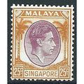 Singapore 1948 SG10 25c Purple & Orange Mounted...