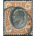 Transvaal 1905 SG266 6d Black & Orange Fine Use...