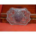 Pre-Owned Marble Stone Silver Tone Paisley Belt...