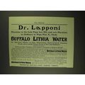 1903 Buffalo Lithia Water Ad - Dr. Lapponi