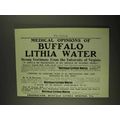 1903 Buffalo Lithia Water Ad - Medical Opinions