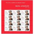 Maya Angelou Sheet of 12 Current Rate Postage S...