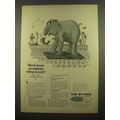 1965 The St. Paul Insurance Ad - Elephant on a Raft
