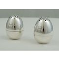 Unusual Pair Victorian Silver Gilt 'Weeble' Cas...