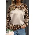Brown Leopard Bleached Raglan Sleeve Pullover S...