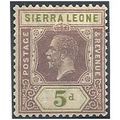 Sierra Leone 1921 SG138 5d Purple & Olive-Green...