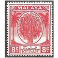 Kedah 1950 SG81 8c Scarlet Mounted Mint . .. .