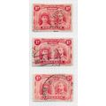 BSAC 1910 DOUBLE HEAD P14 PENNY 3 SHADES USED S...