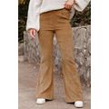 Grapefruit Orange Checkered Corduroy Flare High...