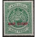 Antigua 1917 SG53 1/2d Green WAR STAMP Mounted ...