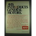 1978 Avis Rent-a-car Ad - Introduces General Motors