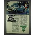 1978 Volkswagen Rabbit Diesel Ad - Run a Mile Cheaper
