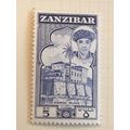 Zanzibar 1961 5s Bright Blue Mounted Mint MM SG...