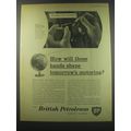 1957 BP British Petroleum Ad - How will these hands shape tomorrow's motoring