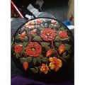 Floral Tin On Legs