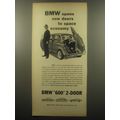 1959 BMW Isetta 600 2-Door Car Ad - BMW opens new doors to space economy