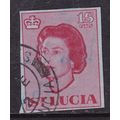 St Lucia 15c Elizabeth II Stationary Cut Out VGC