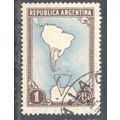 Argentina stamps 1951 - 1p Map of South America...