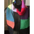 Handmade Multicoloured Crochet Scarf, Winter, Warm