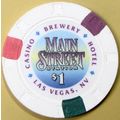 Main Street. $1 Casino Chip. Las Vegas, NV. 11B.