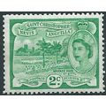 St Kitts-Nevis 1954 SG108 2c Green Mounted Mint...