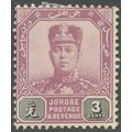 Johore 1904 3c dull purple & olive-black SG 63 ...
