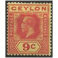 Ceylon 1926 SG345 9c Red/Pale Yellow Mounted Mi...