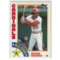 1984 Topps baseball card 386 George Hendrick Al...