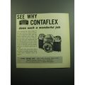 1957 Zeiss Ikon Contaflex Camera Ad - why Contaflex does such a wonderful job