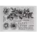 Floral Stamp Set. App 14x10.5cm. Stamping Cardm...