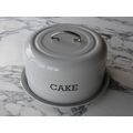 Extra Large Metal Enamel Cake Storage Tin Round...