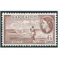 Barbados 1954 SG294 6c Red-Brown Mounted Mint . ..