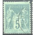 France 1876 - SG282 - 5c green - Peace & Commer...