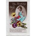 1931 Song Postcard My Birthday Wish Young Woman...