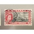 Bahamas QEII 1954 3d Black & Carmine Red Used S...