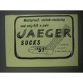 1954 Jaeger Socks Ad - Mothproof, shrink-resisting and only 6/6 a pair