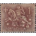 PORTUGAL, King Dinis, horseback, brown 1953, 1E...