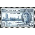 Cyprus KGVI 1946 Victory Peace 3pi Blue Unmount...