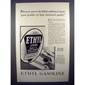 1930 Ethyl Gasoline Gas Ad - High Anti-Knock Qu...