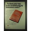 1973 Travelers Insurance Ad - Cut Down on Costs