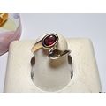 3/4ct Oval Natural 7X5mm Garnet Bezel criss cro...