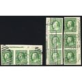 383, Used 1¢ Three PL# Strips of Three * Stuart...