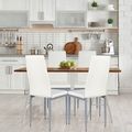 Set of 4 Modern High Back White PVC Leather Din...